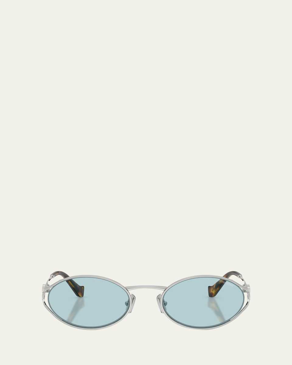 MU 52YS Metal Oval Sunglasses